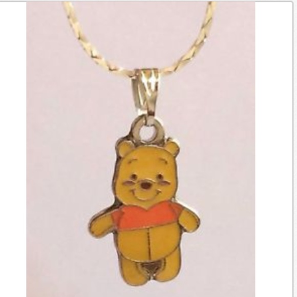 Silver Winnie The Pooh Necklace Disney 18" Pendant Vintage Charms Signed - Picture 2 of 8
